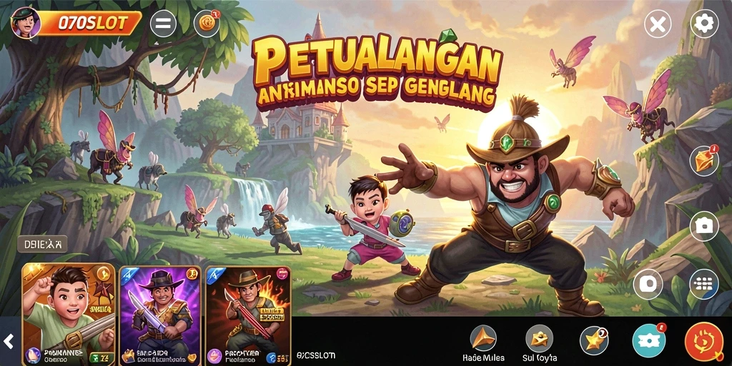 Gameplay menarik dari 070SLOT dengan tema anime berwarna-warni.