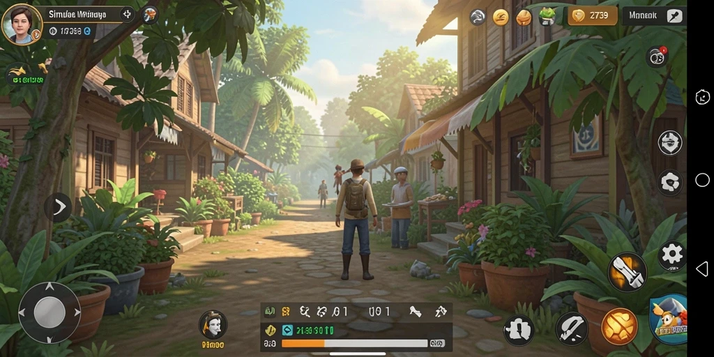 Screenshot utama menunjukkan gameplay simulasi kehidupan yang seru.