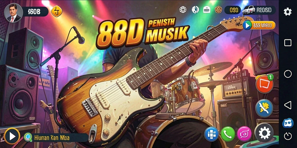 Screenshot gameplay 88ID yang menampilkan momen seru saat bermain musik.