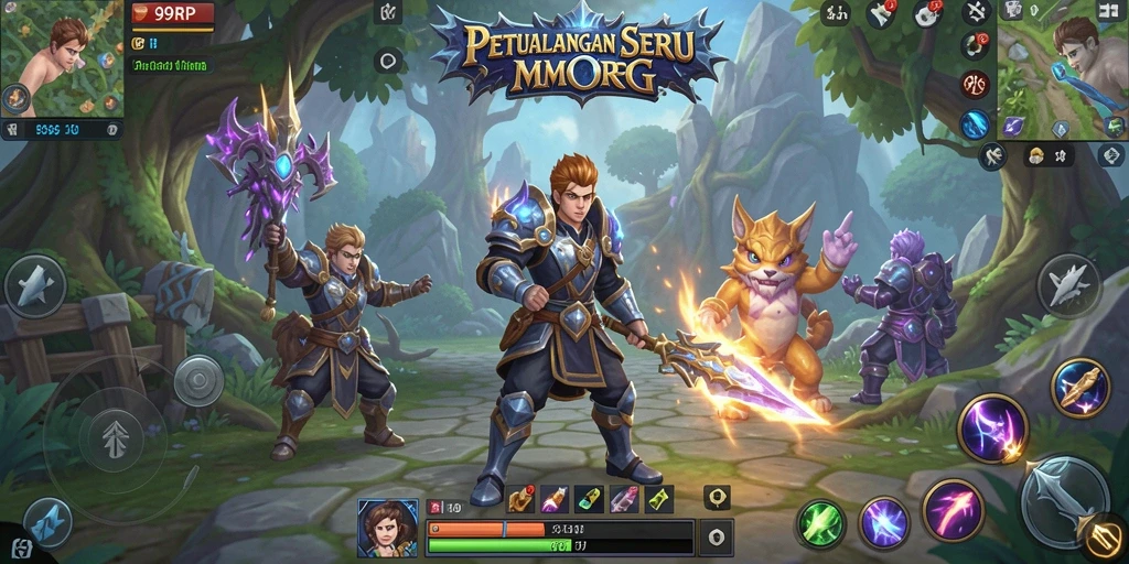 Screenshot dari gameplay seru 99RP dalam dunia MMORPG.