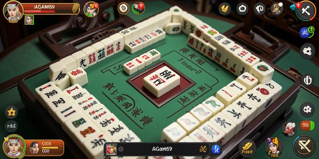 Screenshot gameplay AGAM69 menampilkan tantangan menyusun ubin Mahjong.