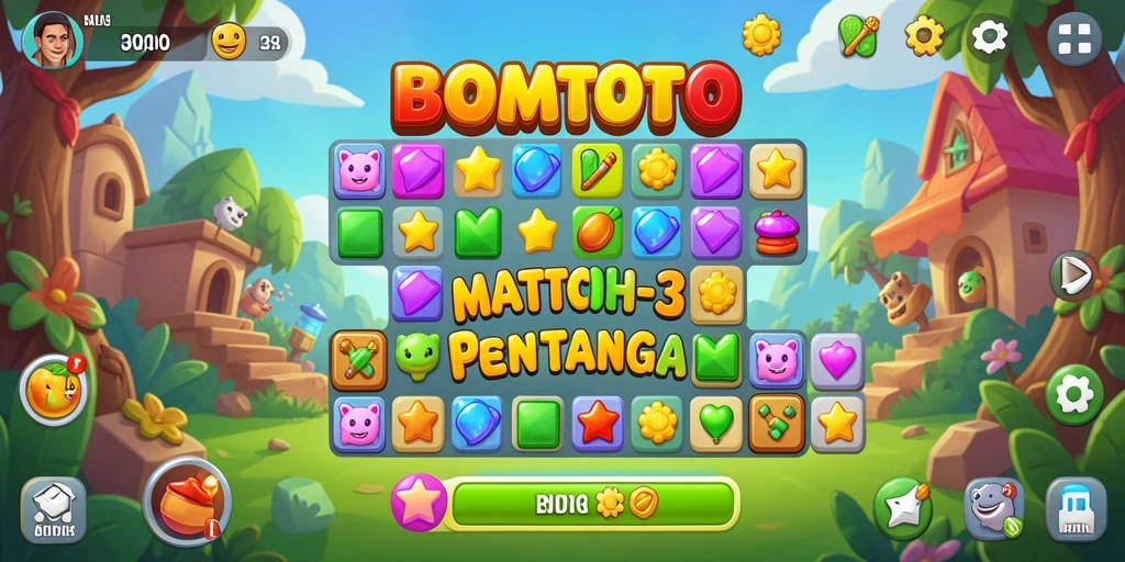 Gameplay BOMTOTO yang penuh warna dan menantang.