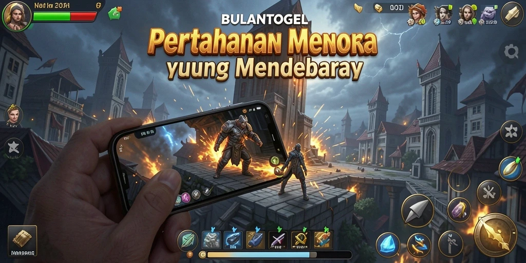 Tampilan menarik dari gameplay Tower Defense yang seru.