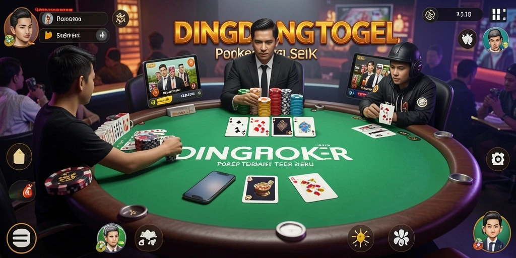 Tampilan gameplay poker yang seru di DINGDONGTOGEL.