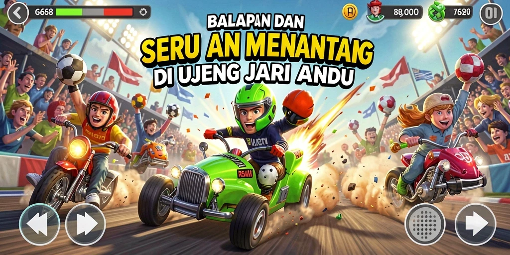 Tampilan gameplay balapan seru di G668 dengan kendaraan yang dinamika.