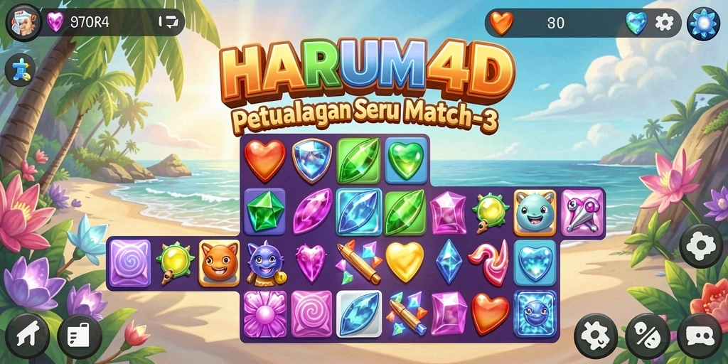 Tampilan gameplay seru di HARUM4D dengan warna-warna cerah.