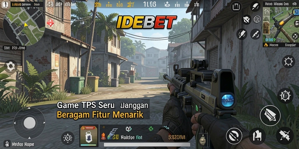 Tampilan gameplay seru IDEBET dalam aksi penuh tembakan.