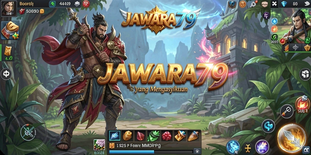 Screenshot utama JAWARA79 menunjukkan aksi seru dalam gameplay MMORPG.