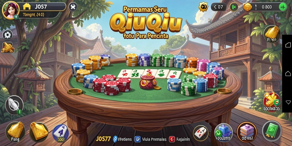 Tangkapan layar gameplay QiuQiu yang intens di JOS77.