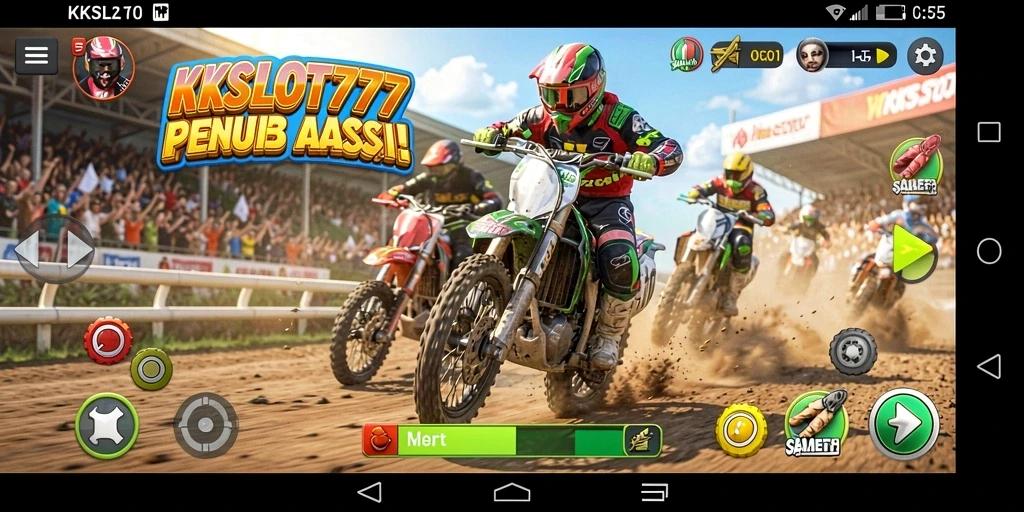 Tampilan gameplay KKSLOT777 yang mendebarkan saat balapan.