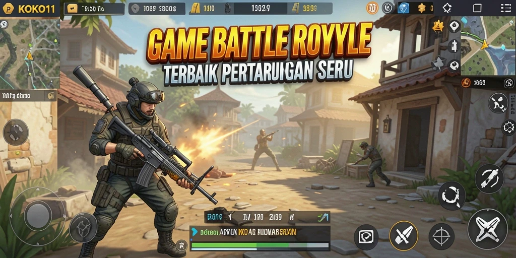 Tampilan gameplay KOKO11 yang seru dalam pertempuran Battle Royale.