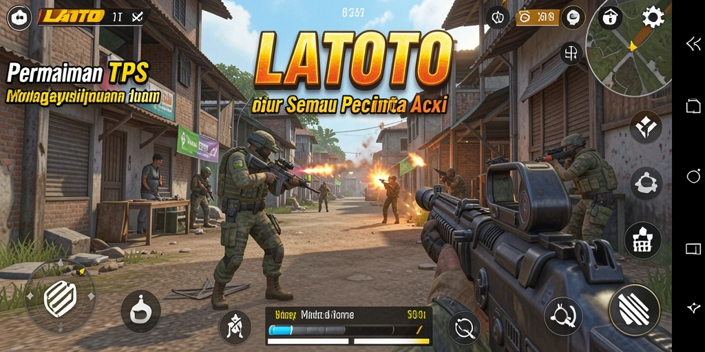 Tampilan menarik dari gameplay TPS LATOTO dengan aksi seru.