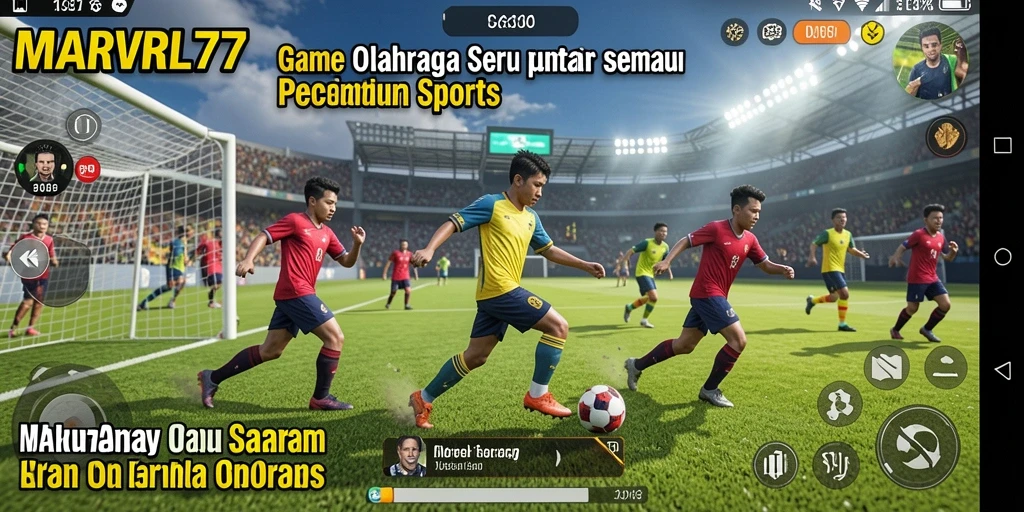 Tampilan gameplay MARVRL77 menampilkan aksi olahraga mendebarkan.