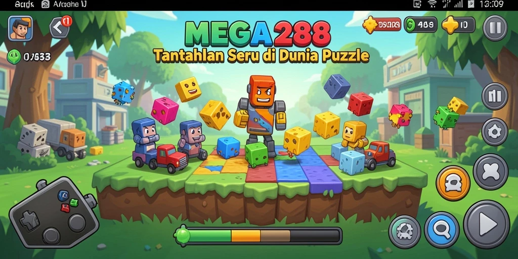 Screenshot MEGA288 menunjukkan gameplay Puzzle yang menarik.