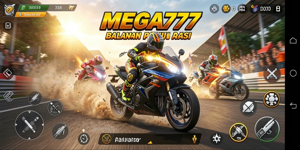 Gameplay balapan motor yang intens dan menegangkan.