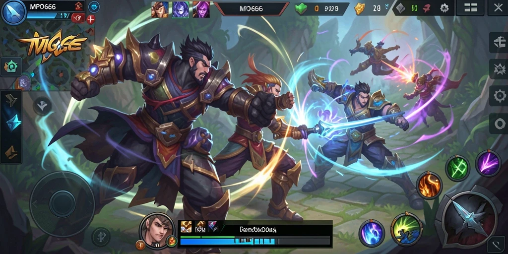 Gameplay seru MPO666 dengan pertarungan epik antara karakter.