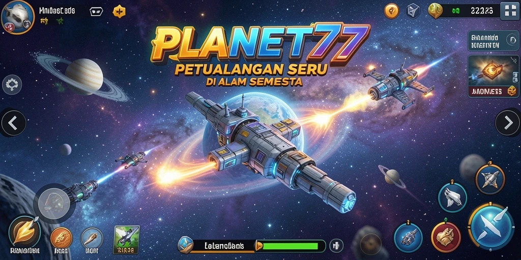 Screenshot utama PLANET77 menampilkan momen seru dalam petualangan luar angkasa.