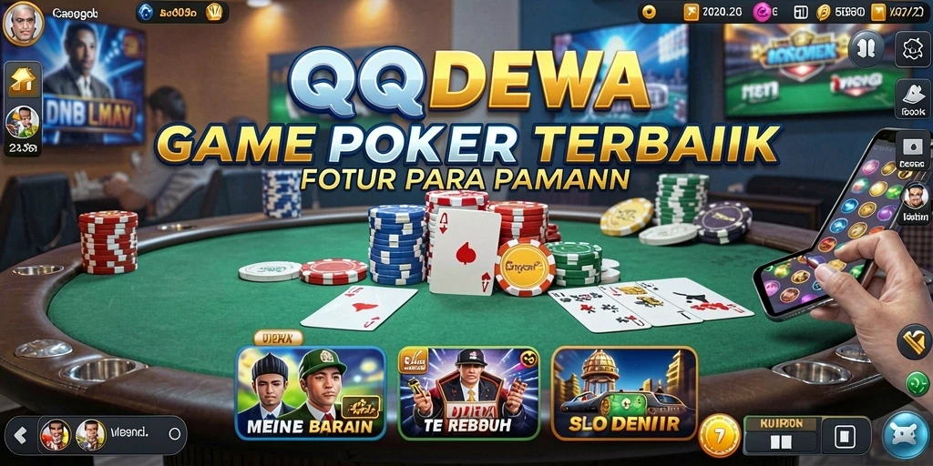 Tampilan gameplay QQDEWA yang seru dan menarik bagi para pemain poker.