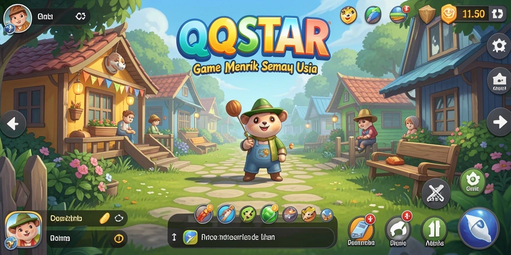Screenshot gameplay QQSTAR yang menunjukkan aksi seru permainan Idle.
