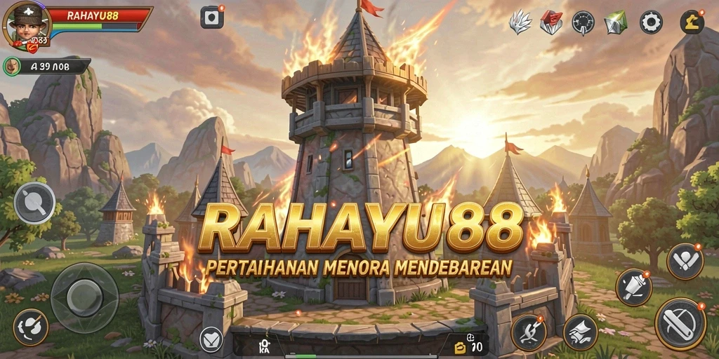 Tampilan gameplay mendebarkan di RAHAYU88 dengan aksi menara pertahanan.
