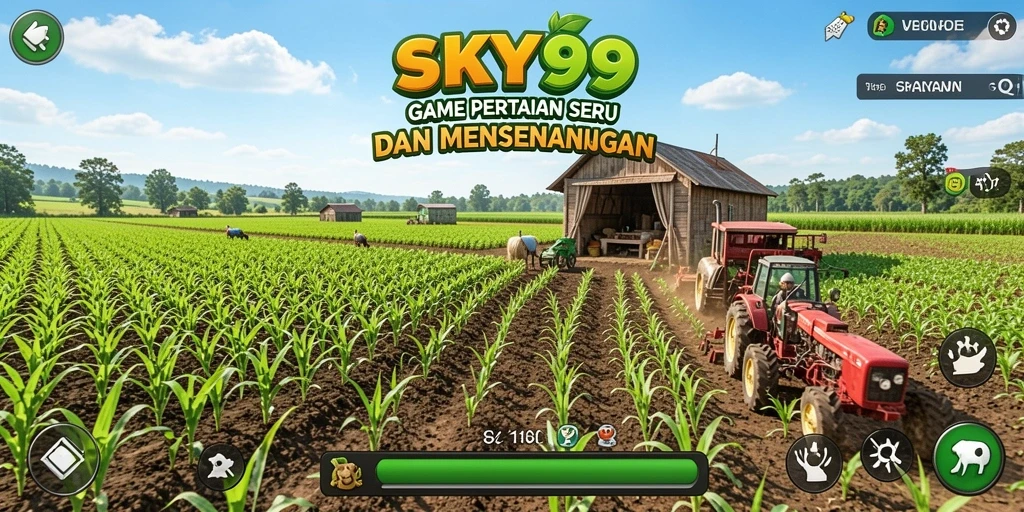 Gameplay menarik dalam SKY99 yang menunjukkan beragam aktivitas pertanian.