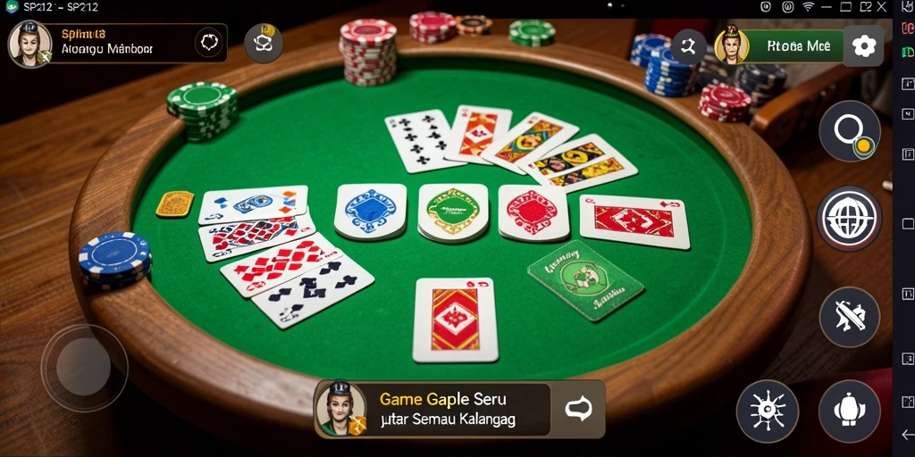 Tampilan gameplay SP212 yang menarik saat bermain Gaple.