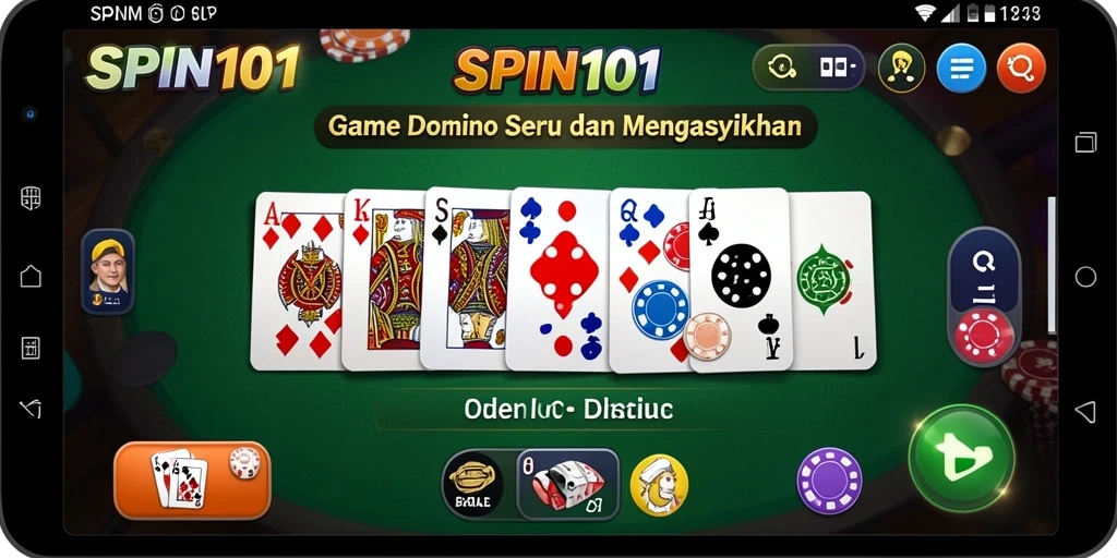 Tampilan gameplay SPIN101 saat bermain domino dengan teman.