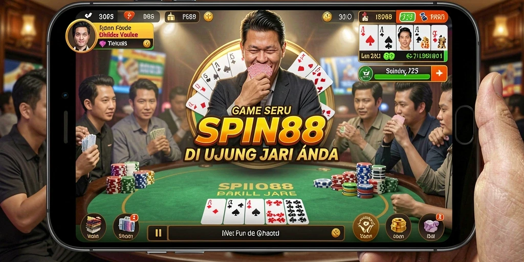 Screenshot gameplay SPIN88 yang menunjukkan suasana Poker yang seru.