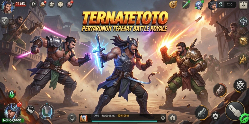 Screenshot TERNATETOTO menampilkan aksi seru dalam pertarungan Battle Royale.