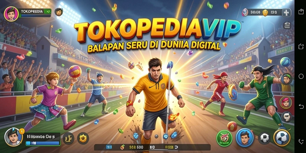 Gameplay Racing yang mendebarkan dalam TOKOPEDIAVIP.