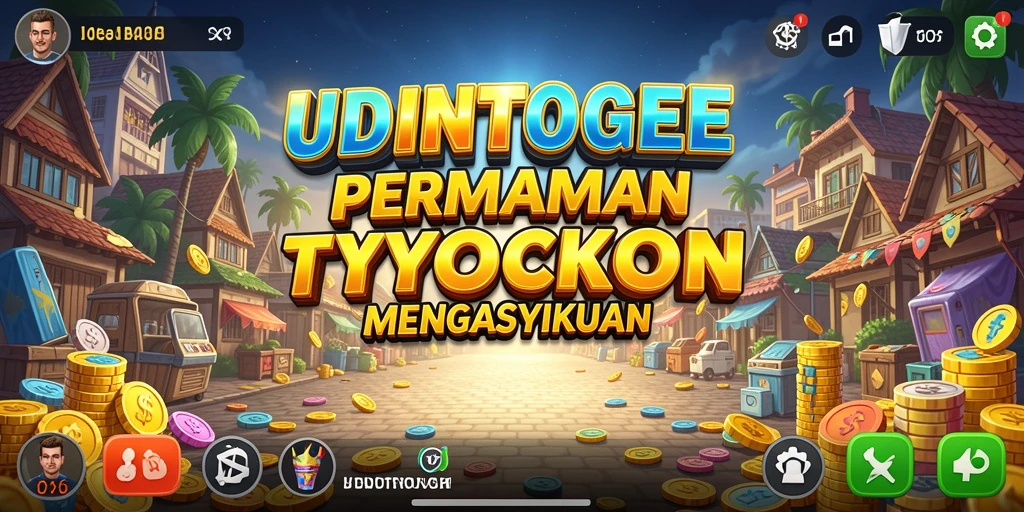 Screenshot gameplay UDINTOGEL menampilkan pengelolaan bisnis yang realistis.
