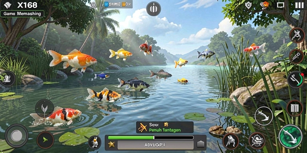 Tangkapan ikan besar dalam gameplay X168 yang menantang.